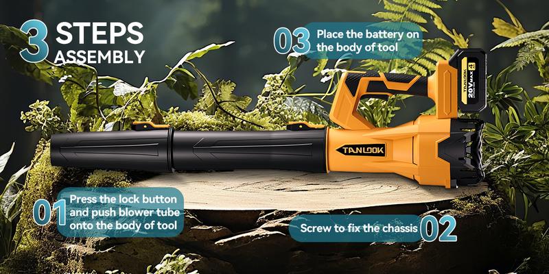 Tanlook Cordless Electric Leaf Blower/Snow Blower - 26000 RPM Max Power, 2×4.0Ah Batteries, Lightweight Handheld for Efficient Leaf & Snow Removal, Powerful Performance & User-Friendly Design