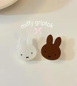 Miffy Bunny Magnetic Phone Grip Cute White Rabbit Character Holder Korean Aesthetic Griptok for Kindle Reader Booktok Gift