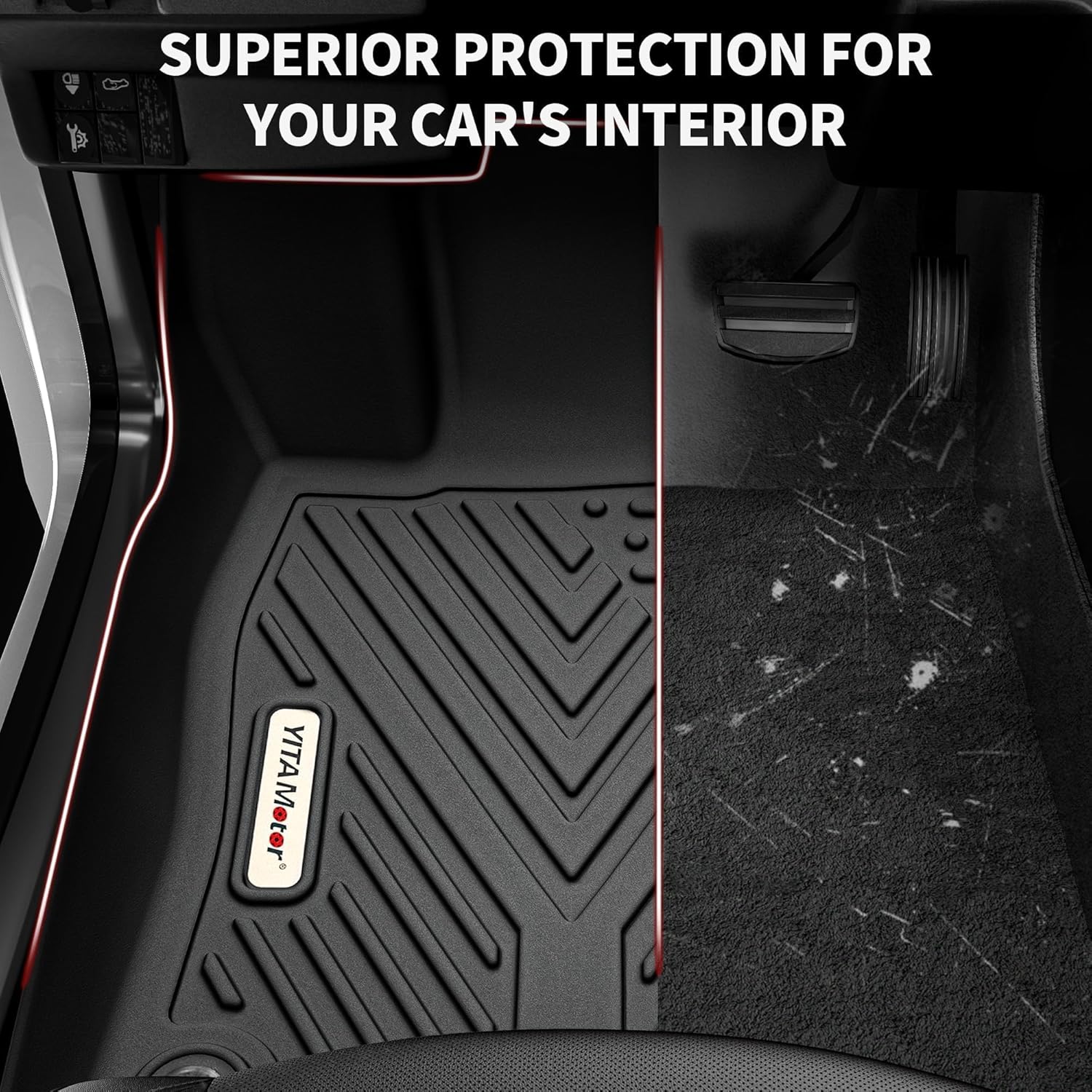 YITAMOTOR Floor Mats for 2015-2025 Ford F150 Super Crew Cab with 1st & 2nd Row Bench Seats Custom Fit Car Mat