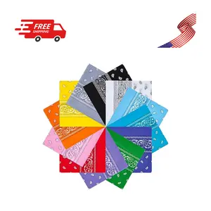 12Pcs Bandanas For Men&Women,100% Premium Quality Cotton Handkerchief 22''×22'' Paisley Patter