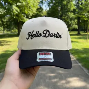 Hello Darlin' Embroidered Trucker Hat: Funny Southern Saying