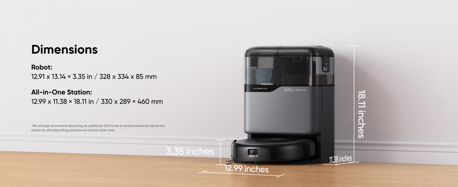 [LIVE-ONLY] eufy C20 Omni Robot Vacuum, Robot Vacuum and Mop Combo, Self Emptying, Auto Mop Washing and Auto Drying for hands-free cleaning, 3.35-Inch Ultra-Slim Body, 7000 Pa Powerful Suction, All-in-One Station｜Spingtok