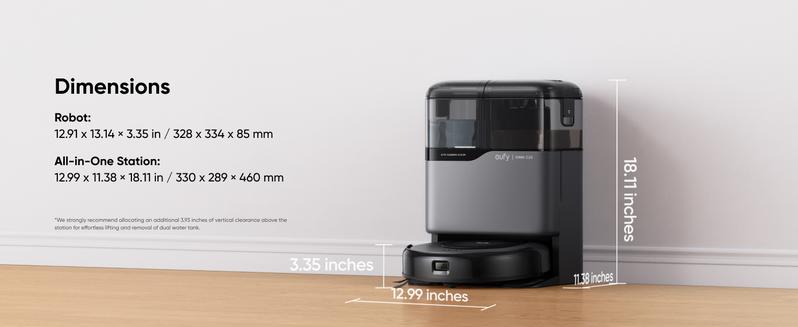 eufy C20 Omni Robot Vacuum, Vacuum-and-Mop-Combo, Self-Emptying, Auto Mop-Washing and Auto-Drying for hands-free cleaning, 3.35-Inch Ultra-Slim Body, 7000 Pa Powerful Suction, All-in-One Station, Eufy