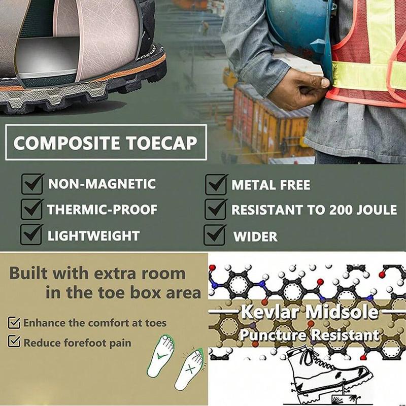 Men's Work Boots 6" Composite Toe / Soft Toe Electrical Hazard Protection | Durable | Comfortable