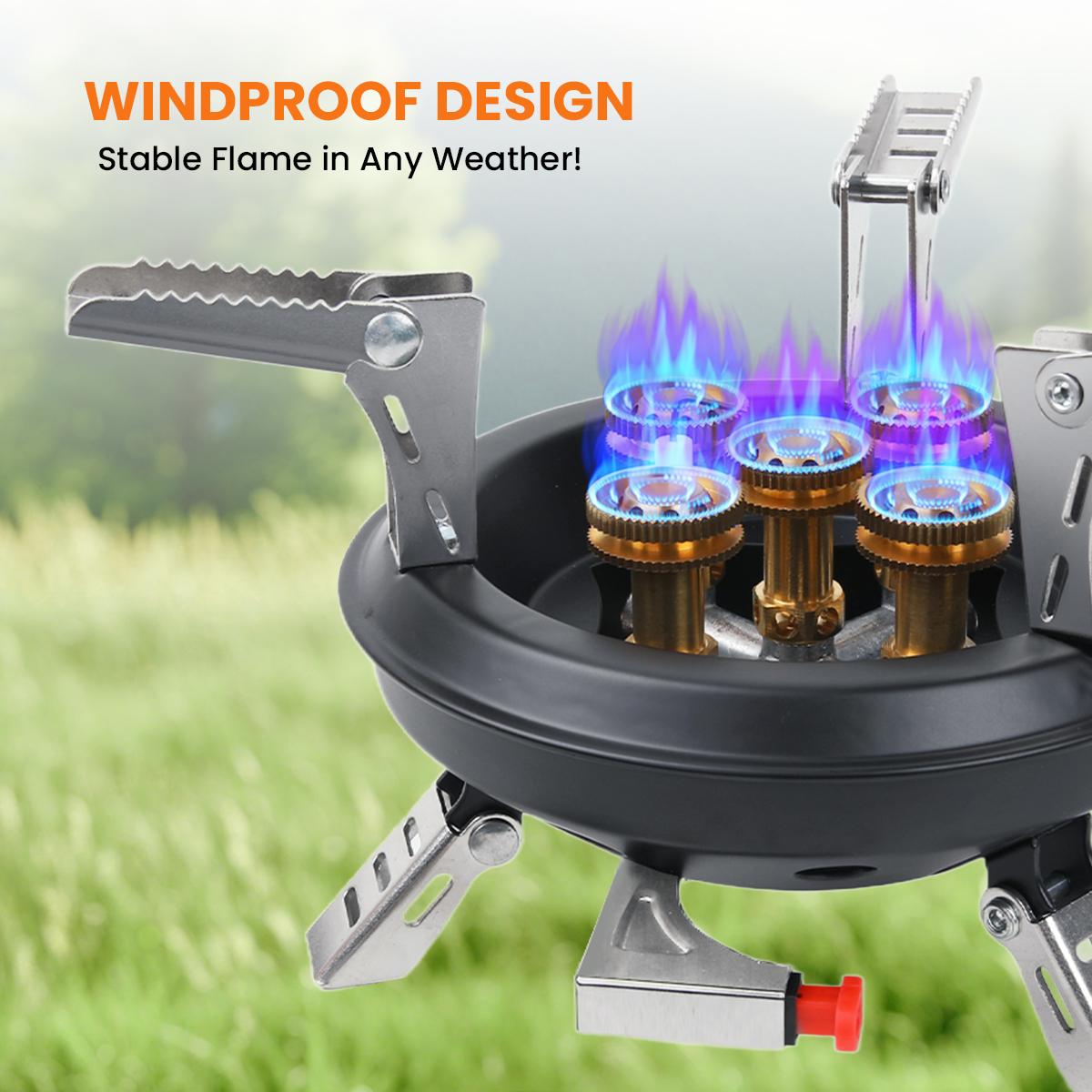 GEEKHOM 16000W Portable Camping Stove – Windproof, Foldable Gas Burner with Piezo Ignition for Propane/Butane Canisters | Compact Backpacking Stove for Hiking, Picnics, & Emergency Use GEEKHOM 16000W Portable Camping Stove – Windproof, Foldable Gas Burner with Piezo Ignition for Propane/Butane Canisters | Compact Backpacking Stove for Hiking, Picnics, & Emergency Use