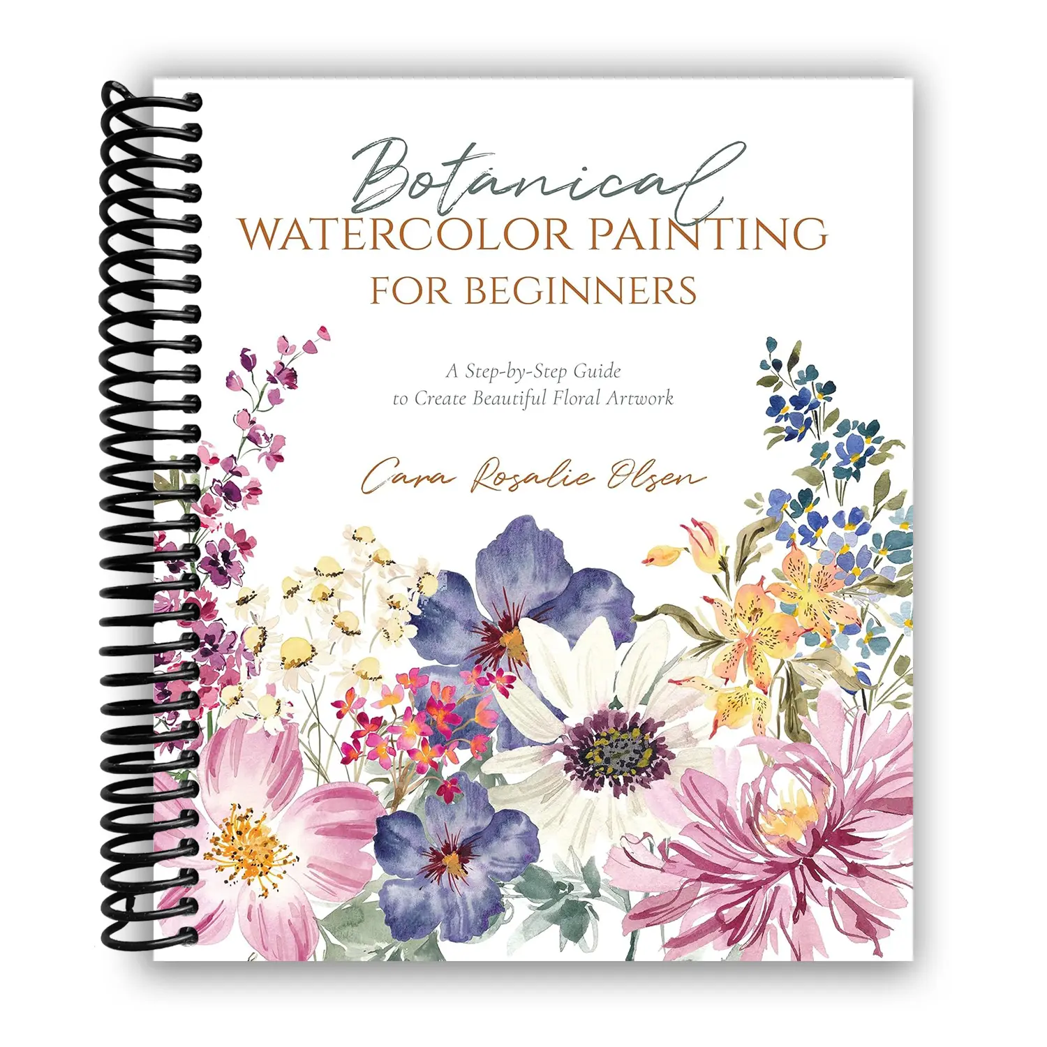 Beginner-Friendly Botanical Watercolor Painting & Design Book, Watercolor Flowers Workbook, Learning Activity Book for Art Creation (Spiral-Bound), Activity Books