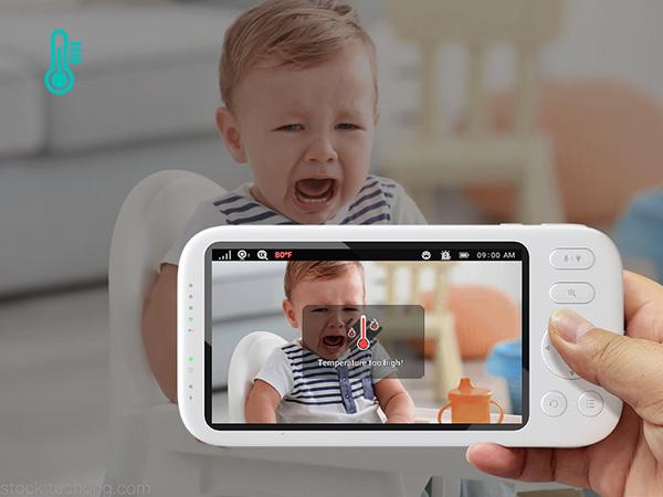 Jartoo 2K 5.5" Video Baby Monitor with Camera and Audio,AI Cry Detect 1860ft Long Range Baby Monitor No WiFi Baby Camera Wireless,Clear Night Vision,ANC, 2-Way Talk,White Noise,6000mAh