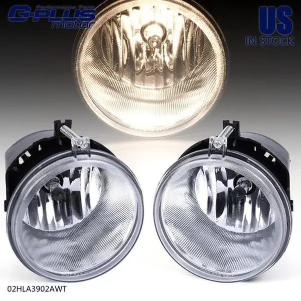 G-PLUS Fog Lights for 2005-2010 Jeep Grand Cherokee & 2006-2010 Jeep Commander OE Style Clear Lens Fog Light W/ Bulbs Assembly