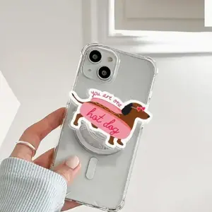 You Are One Hot Dog Phone Grip – Cute Kawaii Hot Dog PopSocket, Funny Dog Lover Gift magnetic mount accessories Foldable Wireless pop socket