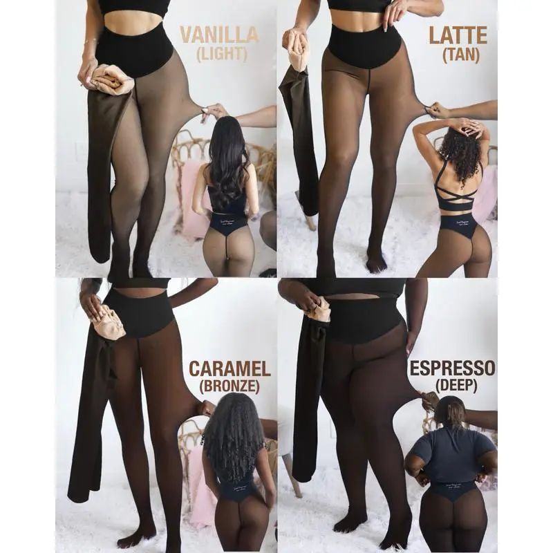 2026 NEW COMPRESSION BAND & ONE SEAM OPTION! THE ORIGINAL MAGIC FLEECE LINED LEGGINGS - XXS TO 3XL - 4 SHADES - CLOSED FOOT - Fleece Tights Available in Plus Size and Light to Brown Fur