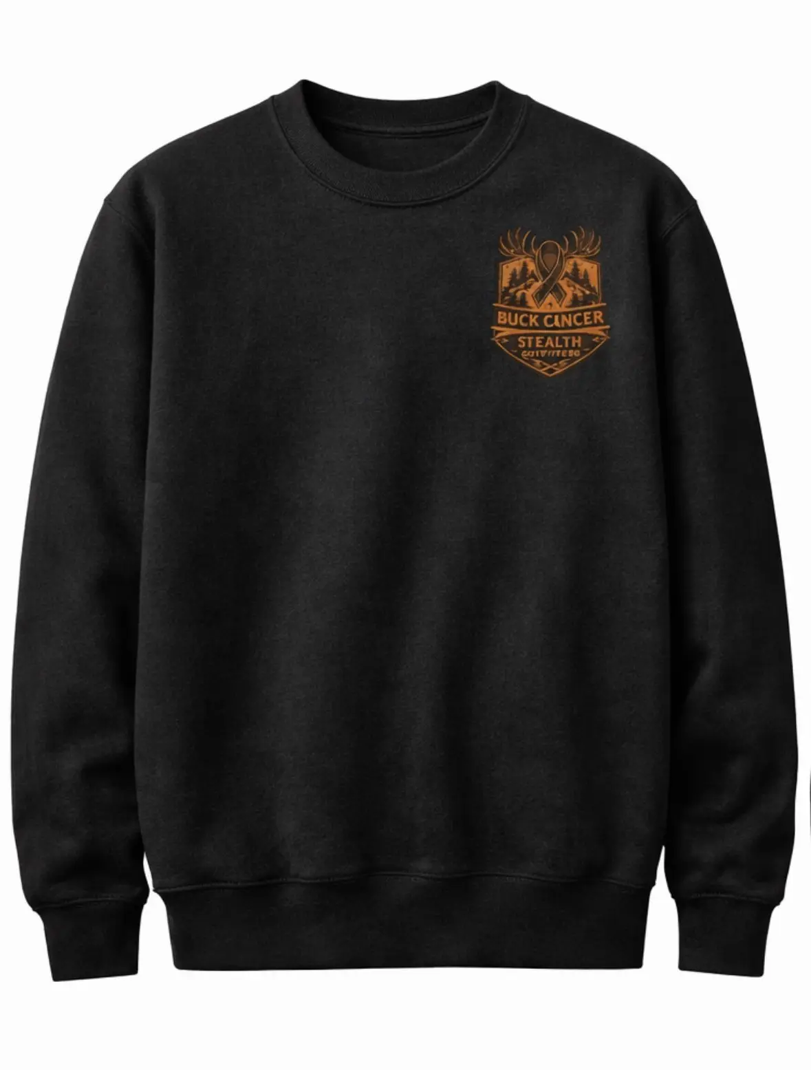 Stealth Outfitters Buck Cancer Black crew neck Stealth Outfitters Buck Cancer Black crew neck