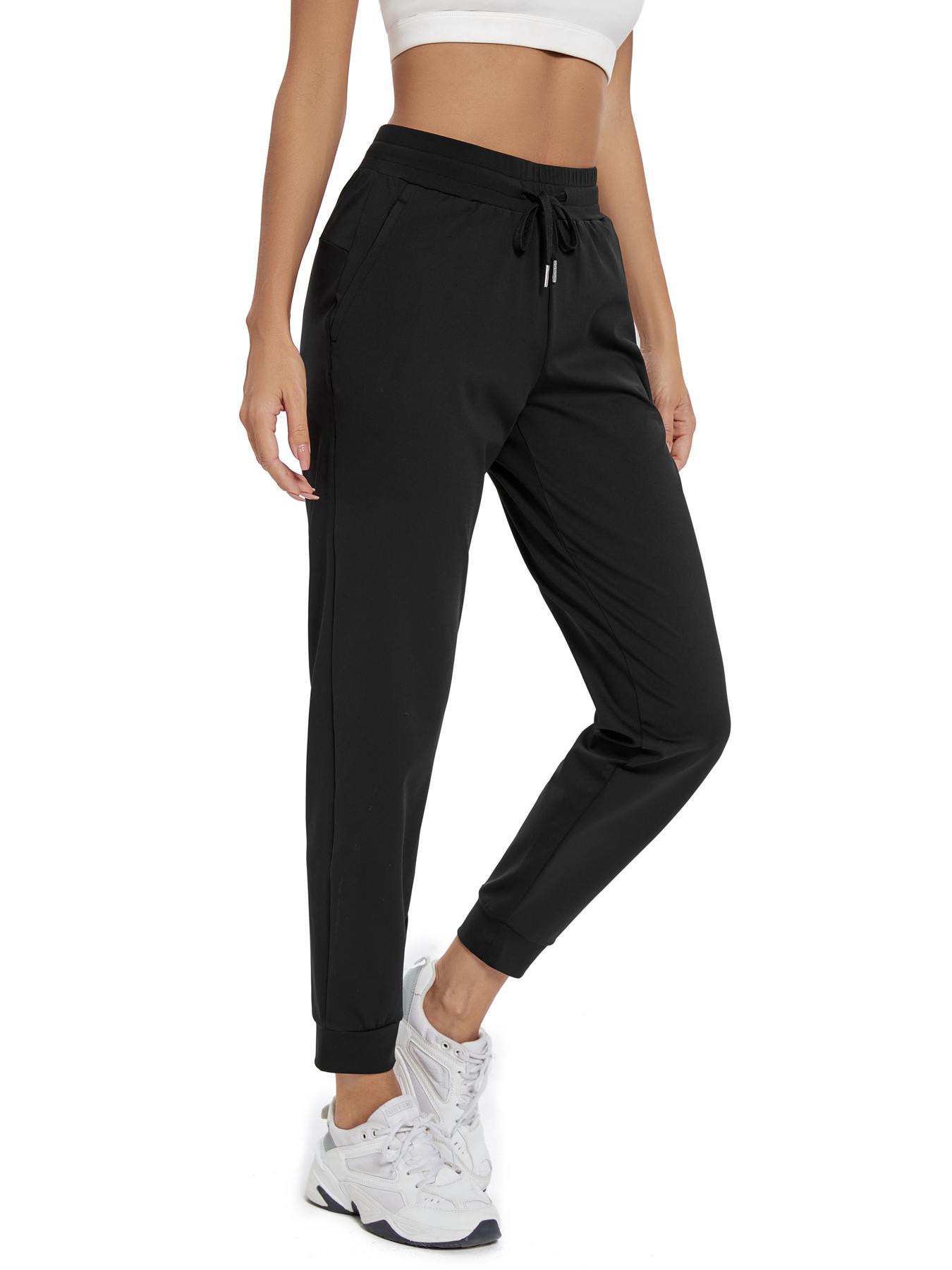 Women's High Waisted Athletic Joggers with Drawstring & Side Pockets ,Workout Yoga Gym Sweatpants , Lounge Pants for Running, Fitness, Casual Everyday Active Wear
