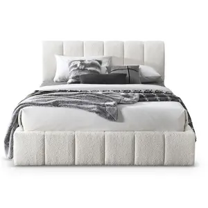 Pearce White Boucle Queen Bed Pearce White Boucle Queen Bed