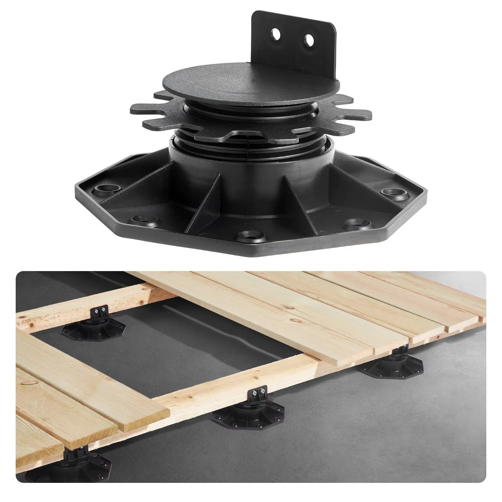 VEVOR 24 Pcs Adjustable Deck Support Pedestal Deck Foundation Base Rising 1.18-2.36 in