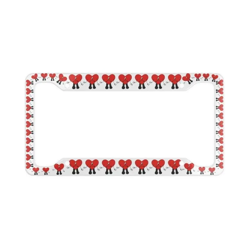 Sad Hearts License Plate Frame, “Un Verano Sin Ti” Car Plate Frame, Metal Vanity License Frame, Aesthetic Car Accessories, Gift for Music Lovers