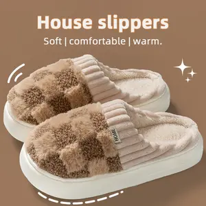Warm Plush Slippers for Women – Soft Furry House Shoes for Daily Use