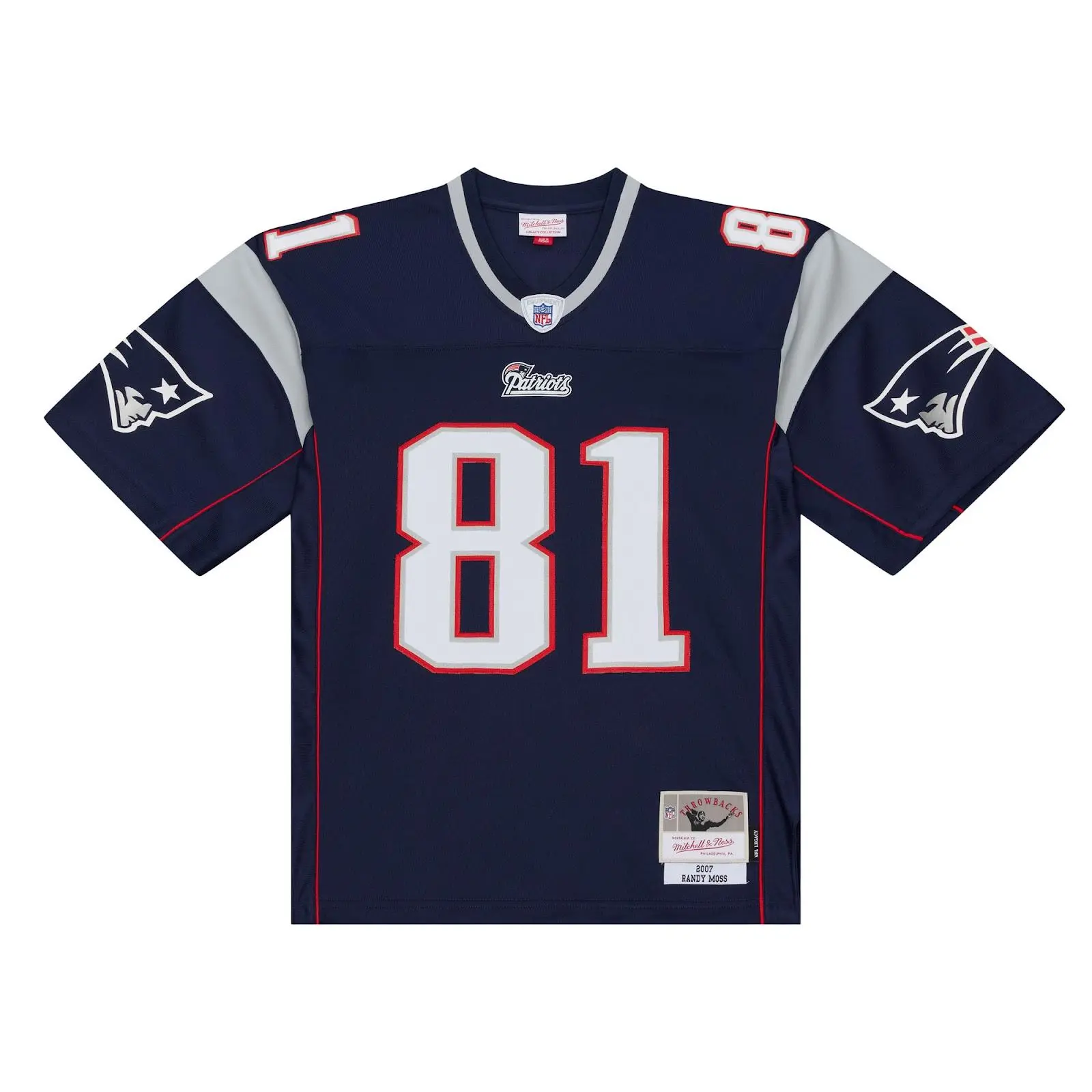 Mitchell & Ness Unisex New England Patriots Navy 2007 Legacy Football Jersey, Randy Moss Player Number Football Fanwear