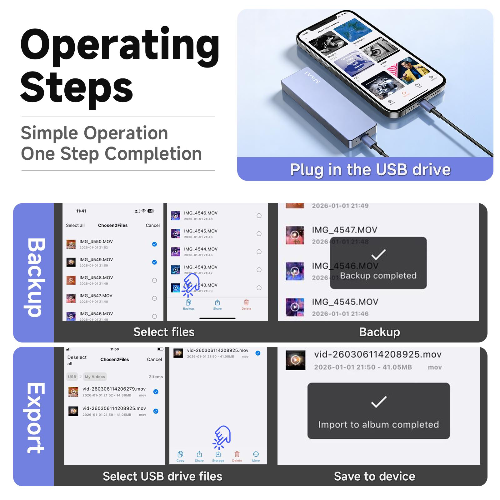 1TB USB Flash Drive | High-Speed USB 3.0 External Storage for iPhone, Android, PC & Mac | Portable Backup for Photos & Videos