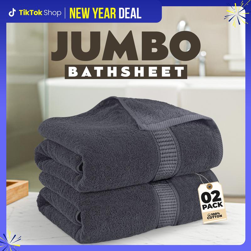 Utopia Towels Luxurious Jumbo Bath Sheets 2-Pack | Soft, Absorbent & Quick-Dry | Hotel Quality Extra Large 35x70" Towels | Bathroom Accessory Durable