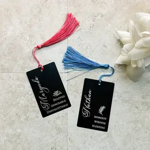 Personalized Metal Name Meaning Bookmark with Tassel – Double-Sided Engraved Gift