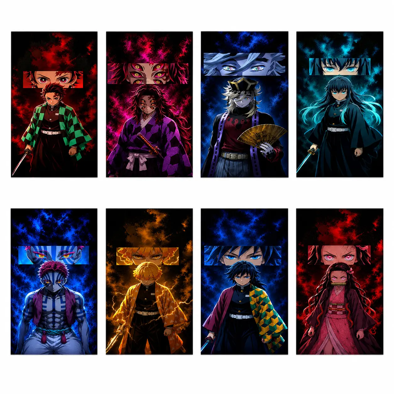 Demon Slayer Poster, Demon Slayer Wall Decor, Anime Poster Wall Art Print, Anime Wall Decor, Bedroom Dorm Gaming Room Office Living Room Wall Decoration, Gift for Anime Fans