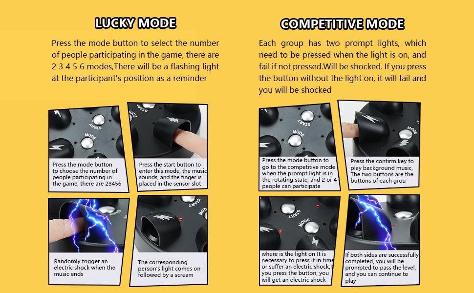 Round Electric Shock Lie Detector Game | Truth or Dare for 2-6 Players | Fun Shocking Party Game for Friends, Family & Adults | Interactive Group Challenge, Test Reactions with Shocking Surprises