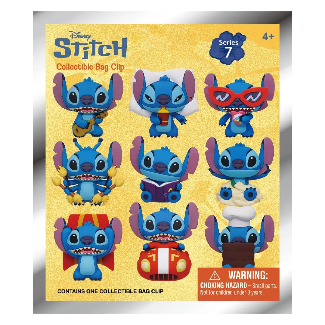 Disney Stitch 3D Foam Figure Bag Clip - Series 7 Blind Bag Collectible, Occupation Set, Rare Chase Hunt Item, Approx. 2" Tall