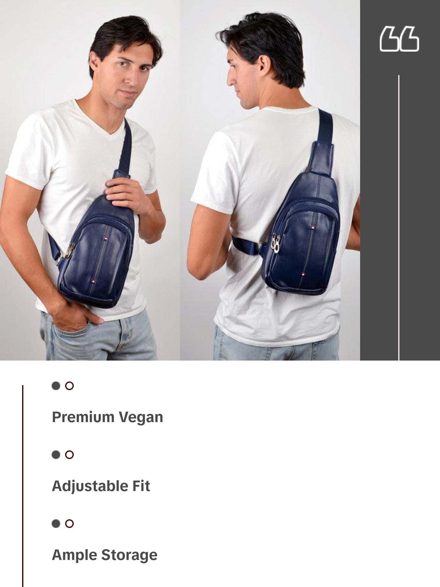 Stylish Vegan Leather Crossbody Sling Bag with Adjustable Strap