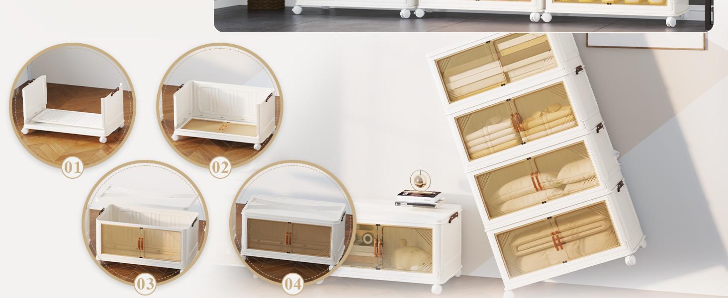 AECOJOY Storage Box Super Large Foldable with Lid Large Stackable Bins Customizable Design for Home & Office Organization High-Quality Sturdy Material Organiser