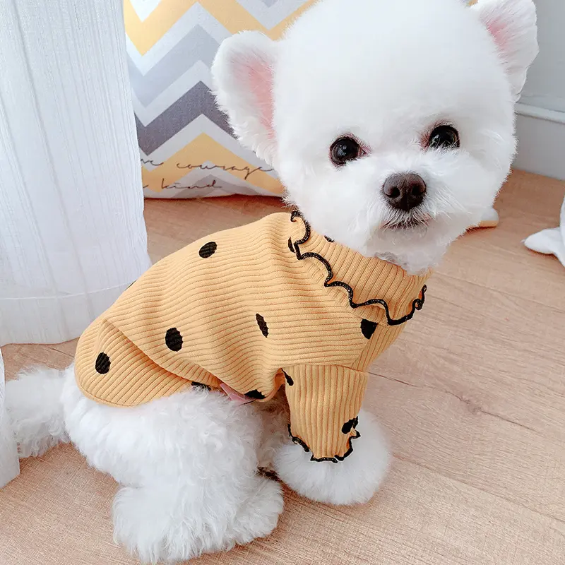 Dot turtleneck dog bottoming shirt Dot turtleneck dog bottoming shirt