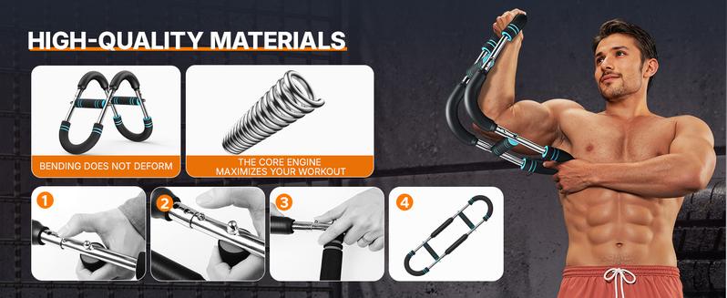 Merach Adjustable Power Twister Bar for Arm Trainer, Chest and Arm Strength Training Equipment for Men, Portable Upper Body Workout Machine for Home Gym Fitness, Shoulder Muscle Training, Portable Spring Resistance, TikTokShopBlackFriday Merach Adjustable Power Twister Bar for Arm Trainer, Chest and Arm Strength Training Equipment for Men, Portable Upper Body Workout Machine for Home Gym Fitness, Shoulder Muscle Training, Portable Spring Resistance, TikTokShopBlackFriday