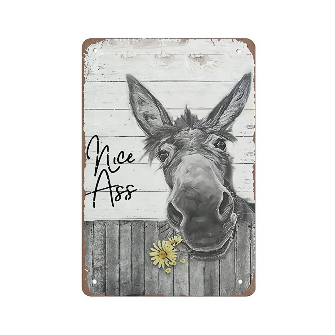 1pc Funny Donkey "Cheese Heads" Bathroom Art Sign (8x12inch-20x30cm)- Farmhouse Vintage Metal Tin Wall Decor for Home, Restaurant, Bar - Retro Hilarious Donkey Lover Gift, Trending Viral Must-Have Sassy Bathroom Humor Aesthetic Country Kitchen Decor