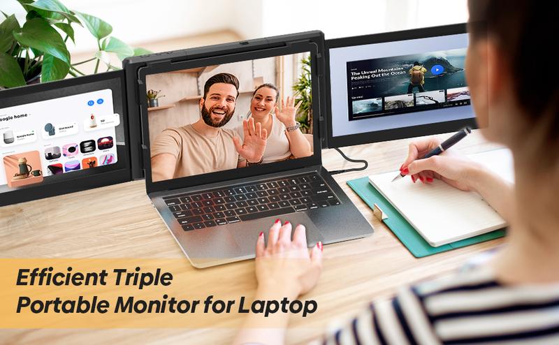 【OPENBOX】Triple Portable Monitor for Laptop Screen Extender Dual Monitor 12 Inch FHD 1080P Tri Screen Display One Type-C Cable Connect for 13.3-16.5 Inch Laptop【MacBook Only】 【OPENBOX】Triple Portable Monitor for Laptop Screen Extender Dual Monitor 12 Inch FHD 1080P Tri Screen Display One Type-C Cable Connect for 13.3-16.5 Inch Laptop【MacBook Only】