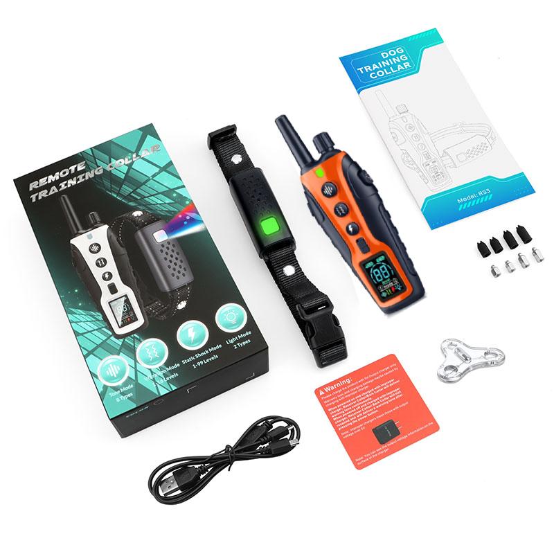 3300ft Range  Electric Shock Vibration & Sound Modes Rechargeable Dog Training Collars Adjustable Nylon Strap Waterproof  For Small To Large Dogs (5-150lbs)