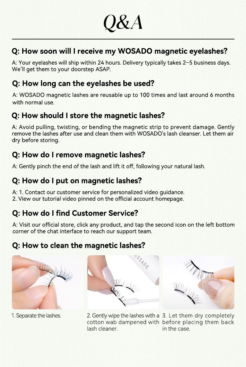 WOSADO Botanic Collection Extended- Band Soft Magnetic Eyelashes All-in-One Box Waterproof Reusable Glue-Free Eyeliner-Free Makeup Cosmetic