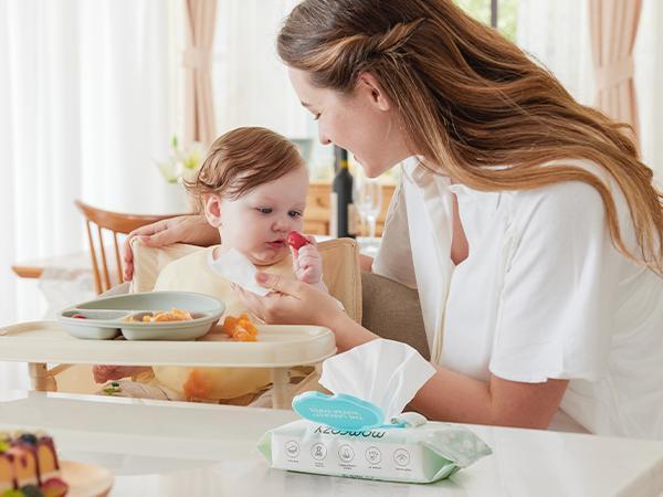 Momcozy Extra Large Baby Wipes for Babies and Kids - Unscented, Cleansing, and Moisturizing Infant Wipes - Safe and Gentle for Baby’s Sensitive Skin - Perfect Portable Gift for Moms and Convenient Travel Companion for Families-B