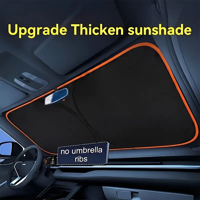 2026 New Portable Heat-Insulating Sun Visor, Car Windshield Sunshade, Summer Front Car Sun Visor for Shade, Fabric Material, Suitable for Travel & Camping, Compatible with Sedan, SUV & Truck Models, Sun Cover for Car Windshield