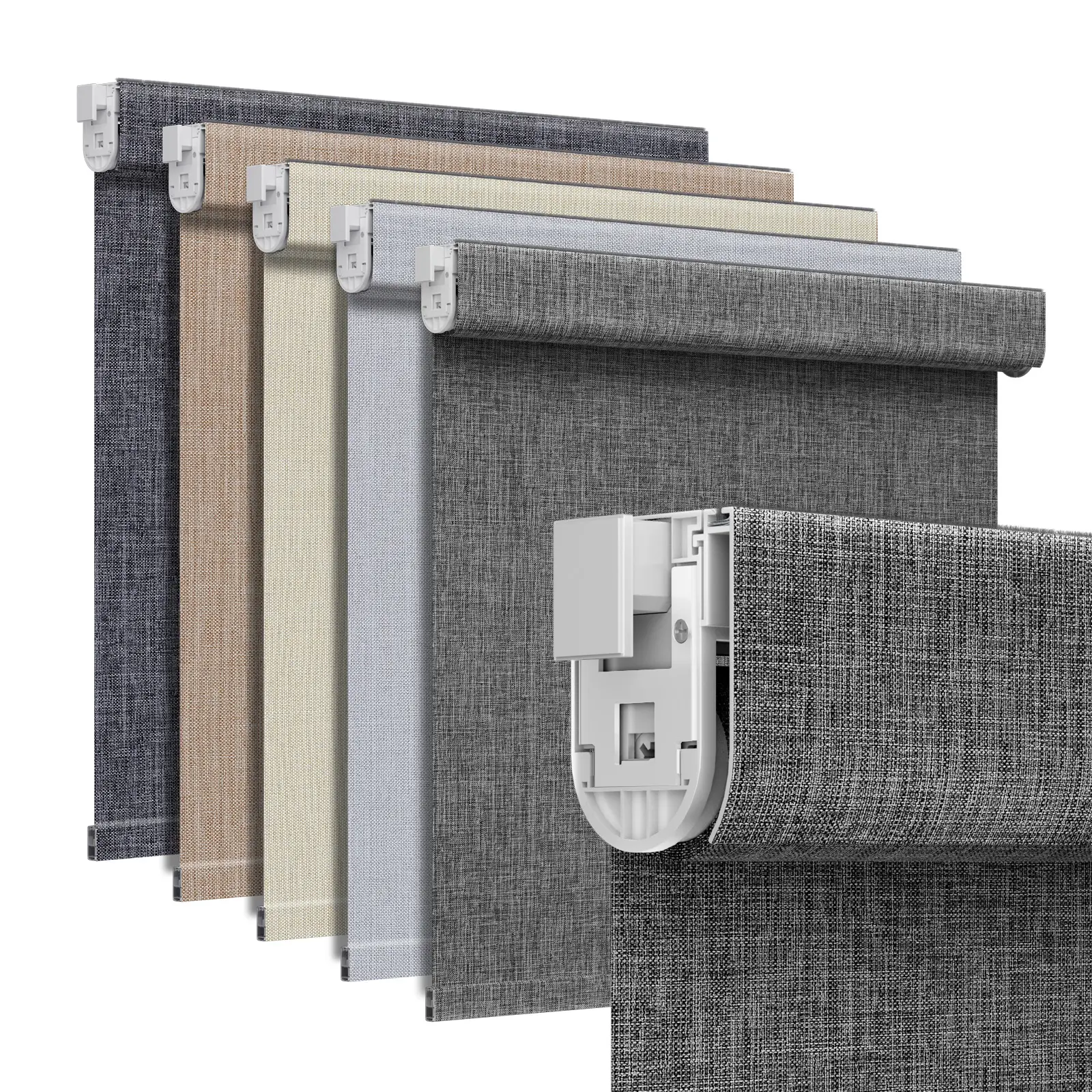 Grandekor Cordless Blackout Roller Windowshades - No-Drill Cordlessblinds, No-Tools Room Darkening Blinds, Free-Stop Adjustable Blinds, UV Protection, Wrinkle-Resistant Custom-Fit Window Cover for Home, Office, Blackout Window Cover