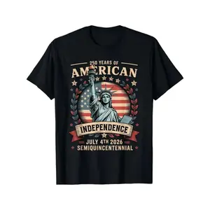 250th Anniversary 250 Years of America T-Shirt Vintage Statue of Liberty Graphic 1776-2026 Commemorative Unisex Cotton Tee for Men Women Plus Size Big & Tall Retro Design July 4th Gift - Soft, Menswear