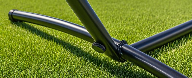 Double Hammock with Space Saving Stand, Heavy Duty Steel Frame, Portable for Outside & Indoor Use, 450lbs Capacity, Easy Assembly, Carrying Bag Included