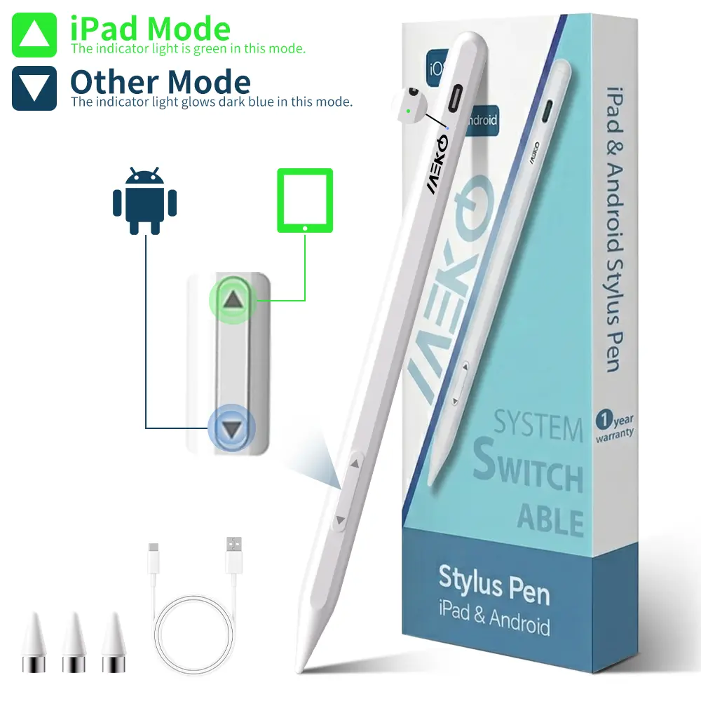MEKO Stylus Pencil for iPad iPhone Android Samsung, 2X Fast Charge Stylus Pen for All Touch Screen High Sensitivity Stylus for Smartphone Tablet Watch