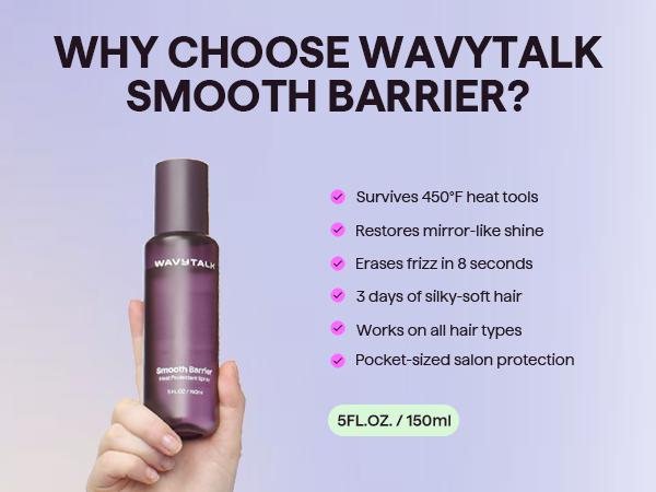 Wavytalk Steamline Pro Steam Hair Straightener Brush and Wavytalk Smooth Barrier Heat Protectant Spray Set