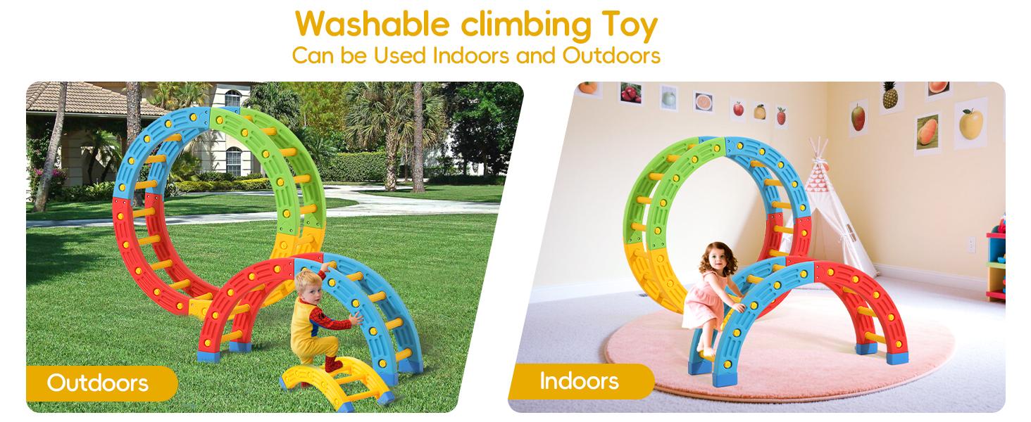 6-in-1 Foldable Climbing Toys,Montessori Climbing Set,Climber Indoor Jungle Gyms for ToddIers Montessori Toys,Pikler Triangle Set