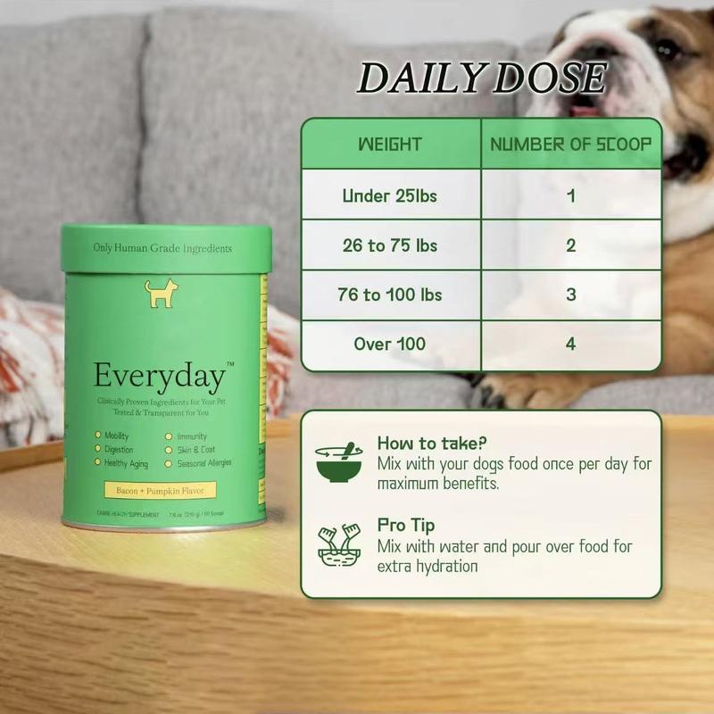 Other Half Everyday Clean Dog Multivitamin - 45 Active Ingredients for Hip & Joint, Gut, Immune & Skin/Seasonal Allergy Support | 60 Scoops, Bacon Pumpkin Flavor, Probiotics | Natural Dog Supplies Other Half Everyday Clean Dog Multivitamin - 45 Active Ingredients for Hip & Joint, Gut, Immune & Skin/Seasonal Allergy Support | 60 Scoops, Bacon Pumpkin Flavor, Probiotics | Natural Dog Supplies