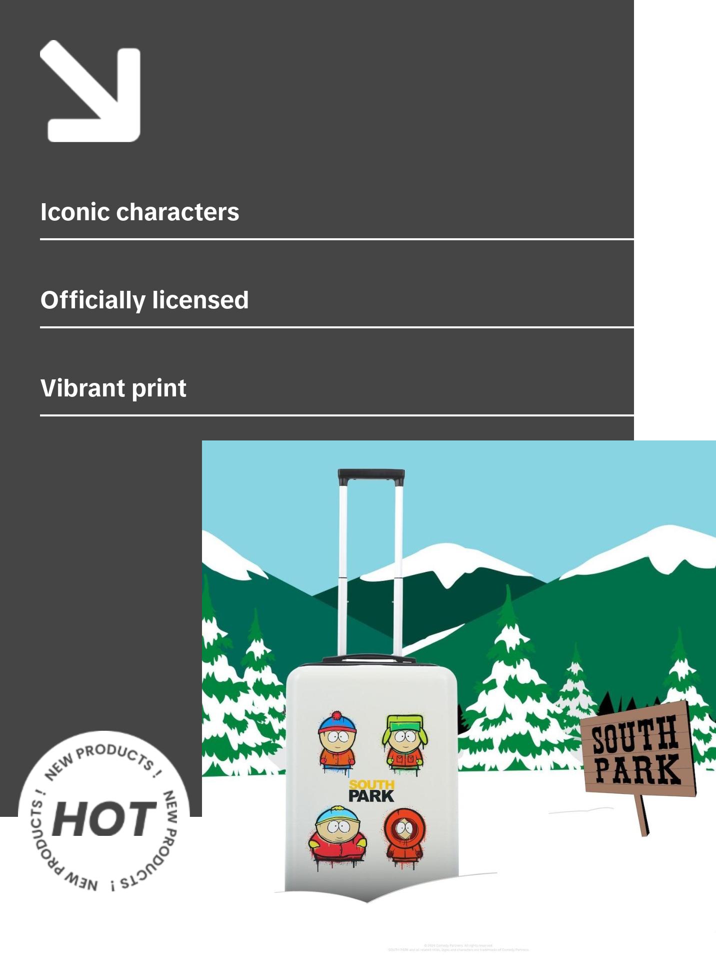 Paramount South Park 22.5" White Carry-On Suitcase Luggage