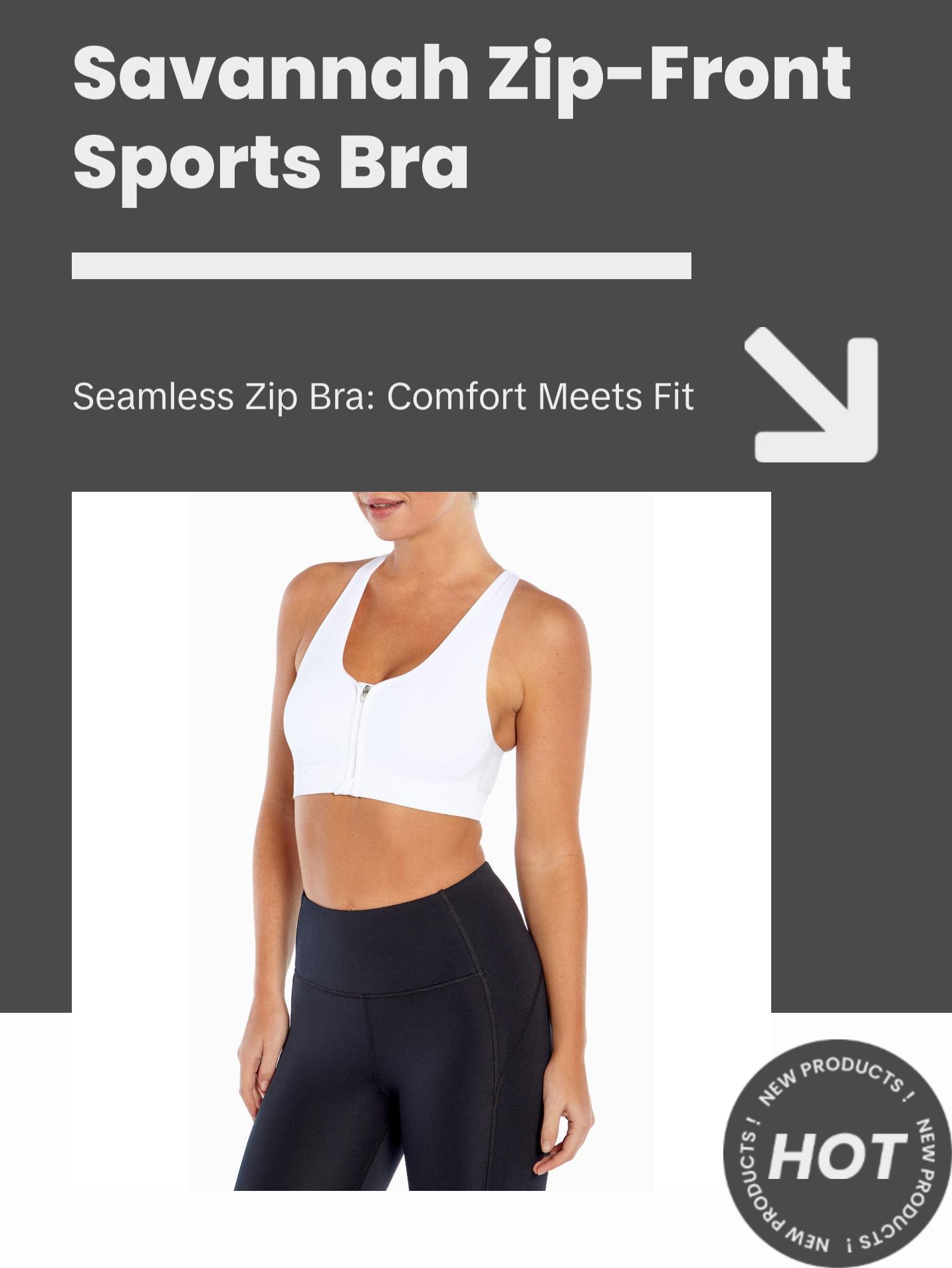 Savannah Seamless Front Zip Sports Bra