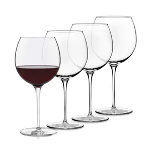 Libbey Signature Kentfield Balloon Wine Glasses, 24 Oz Elegant Large Red Wine Glasses Set of 4, Long Stem Glass Wine Glasses for Weddings, Birthdays, and More
