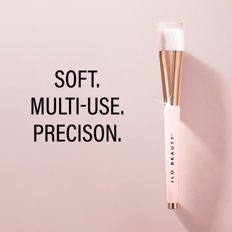 JLO BEAUTY Paddle-Shaped Cosmetic Brush - Silicone & Soft Fiber Eye Care Selfcare Tool for Precise Under-Eye Application, Tugging Prevention, Hygiene, Reduced Product Waste, Compatibility with Serums, Masks, Treatments