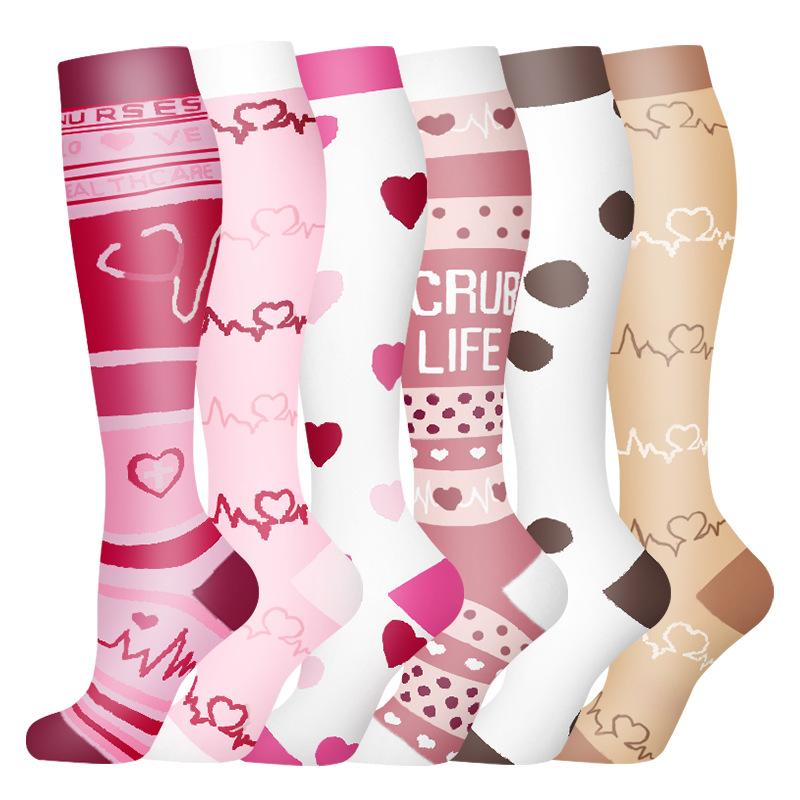 Compression Socks - 6 Pairs of Anti-Slipping and Friction Design Cotton Socks for Running and Sports Breathable Performance