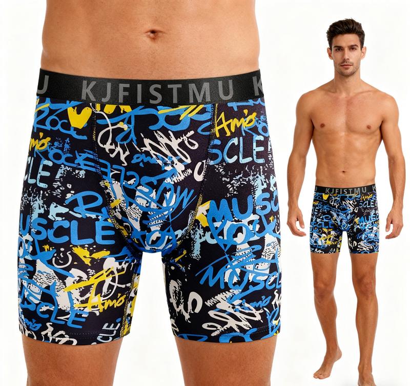 KJFISTMU 10-piece men's printed boxer briefs, casual, comfortable, and breathable, antibacterial and odor-resistant, long-lasting shape retention. Soft daily wear underwear, suitable for year-round wear, elastic boxer briefs for men. Menswear Socks